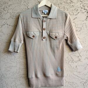 Vivienne Westwood MAN blue flecked light brown polo